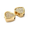 Heart Shape 304 Stainless Steel Beads STAS-C089-07G-2
