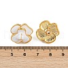 Golden Flower Brass Enamel Stud Earrings EJEW-K308-02G-02-3