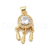 Rack Plating  Brass Micro Pave Cubic Zirconia Pendant ZIRC-C002-01G-1