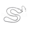 304 Stainless Steel Round Snake Chains Necklaces NJEW-A040-01P-2