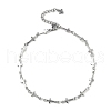 304 Stainless Steel Cross Link Chain Anklets for Women AJEW-AN00679-02-2