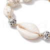 Adjustable Synthetic Turquoise Dyed Beads & Natural Cowrie Shell Beaded Braided Bead Bracelets for Women BJEW-JB11544-02-3