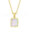 Shell Rectangle Pendant Initial Necklaces PW-WGEBFCF-12-1