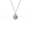Round 925 Sterling Silver with Natural Moonstone Pendant Necklaces for Women FS-WG25D47-01-6