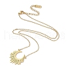 304 Stainless Steel Sun Radiates Pendant Necklace for Women NJEW-Q318-03G-1