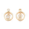 Brass Pave Clear Cubic Zirconia Charms KK-N231-338-1
