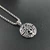 Stainless Steel Tree of Life Pendant Vintage Punk Hip-hop Tide Men Necklaces AW8270-1