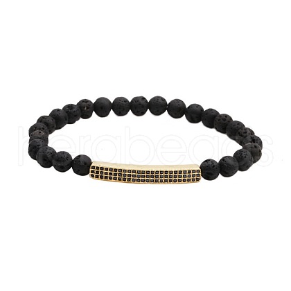 6MM Natural Lava Rock Beaded Bracelets PY2315-3-1