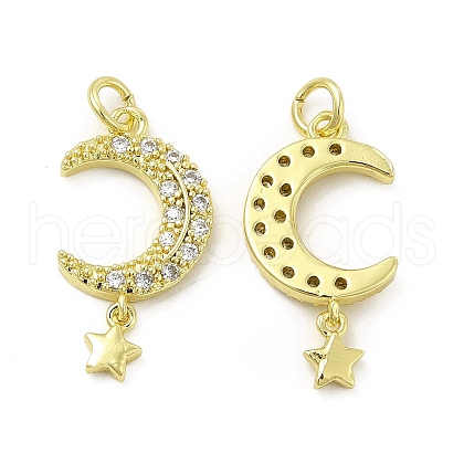 Brass Micro Pave Cubic Zirconia Pendants KK-E068-VB208-1