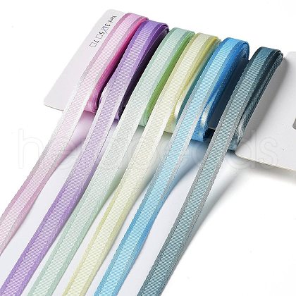 18 Yards 6 Colors Polyester Stripe Ribbon SRIB-C001-B09-1