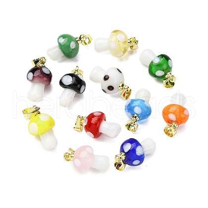 Handmade Lampwork Pendants LAMP-S069-09G-1