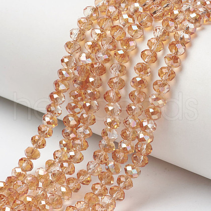 Electroplate Glass Beads Strands EGLA-A034-T4mm-J14-1