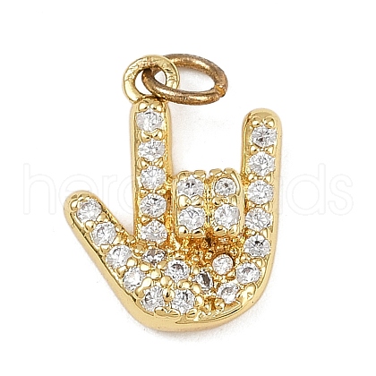 Brass Micro Pave Cubic Zirconia Pendants KK-S526-14G-C-1