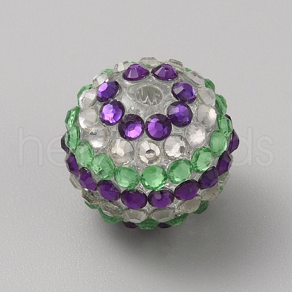 Easter Theme Chunky Resin Rhinestone Bubblegum Ball Beads RESI-CJC0025-02D-1