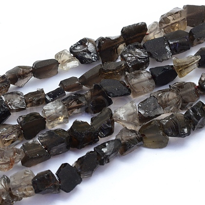 Raw Rough Natural Smoky Quartz Beads Strands G-I279-B15-1