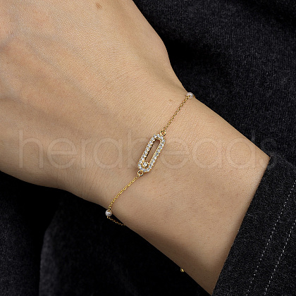 Brass Rectangle Link Bracelets SV9827-1