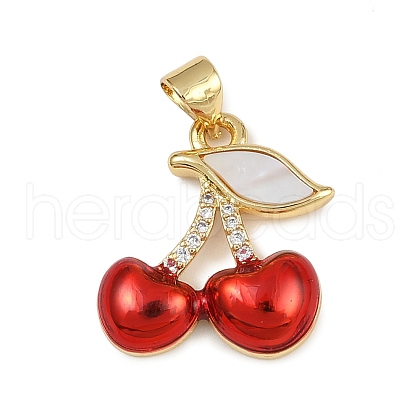Brass Micro Pave Cubic Zirconia Pendants KK-D376-03G-1
