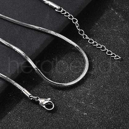 2MM 304 Stainless Steel Snake Chain Necklaces for Women Men STAS-V011-04D-P-1