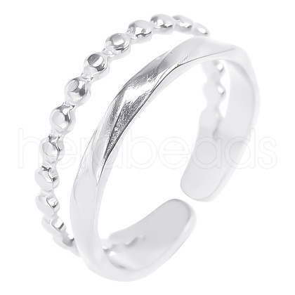 Stainless Steel Open Cuff Ring for Women Men VB8362-1-1
