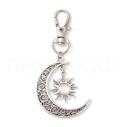 Moon & Sun Alloy Pendant Decorations HJEW-JM01596-04-1