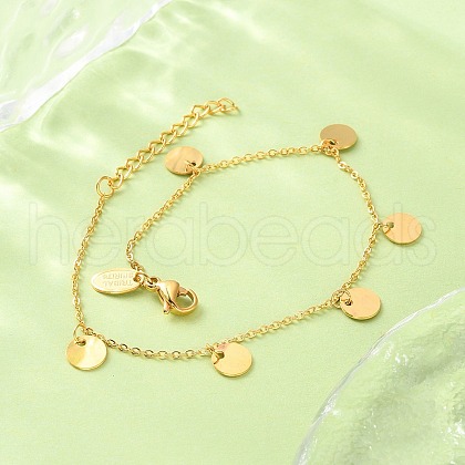 304 Stainless Steel Cable Chain Bracelets for Women BJEW-A036-25G-1