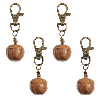 Wood Apple Box Jewelry Pendant Decoration HJEW-AB00430-1