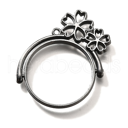 Rotatable Alloy Swivel Open Back Bezel Pendants PALLOY-I223-20B-1