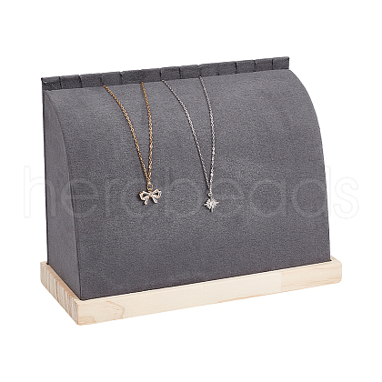 PU Imitation Leather Necklace Stands NDIS-WH0006-19B-1