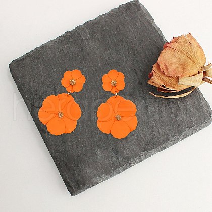 Flower Alloy Dangle Stud Earrings FS-WG2BF72-08-1