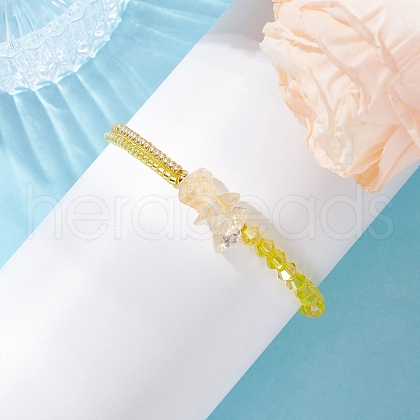 Faceted Bicone Glass with Round Glass Seed Beads Braided Bead Bracelets BJEW-MZ00164-04-1