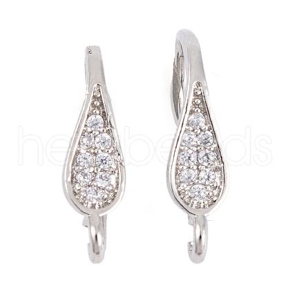 Rack Plating Brass Cubic Zirconia Earring Hooks KK-S374-05P-02-1