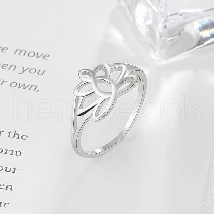 Flower 925 Sterling Silver Finger Rings FS-WG1E6A3-01-1