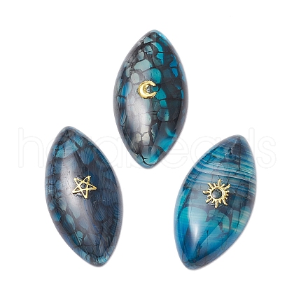 3Pcs 3 Styles Dyed Natural Brazilian Agate Cabochons PALLOY-JF04017-03-1