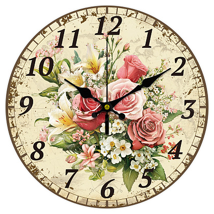 MDF Printed Wall Clock HJEW-WH0058-025-1