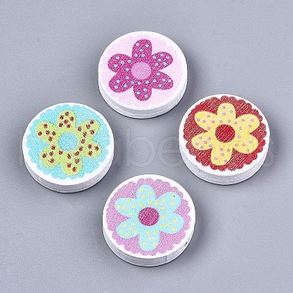 Printed Wood Beads WOOD-N005-13-1