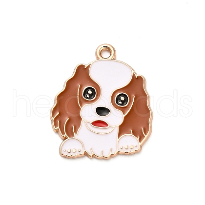 Animal Puppy Alloy Enamel Pendants FIND-V001-03G-04-1