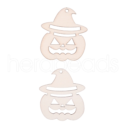 Pumpkin Jack-O'-Lantern Shape Halloween Blank Wooden Cutouts Ornaments WOOD-L010-08-1