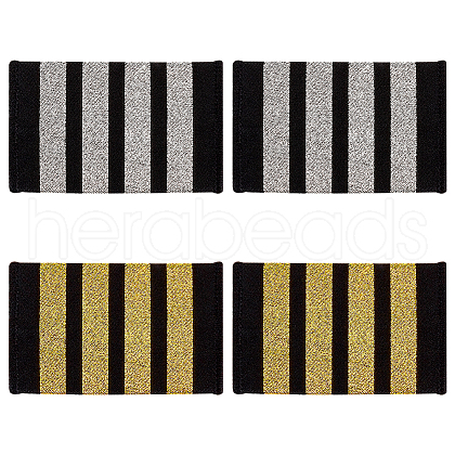AHADERMAKER 4 Pairs 2 Colors Stripe Pattern Polyester Epaulettes FIND-GA0003-48-1