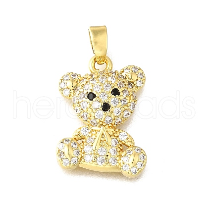Brass Micro Pave Cubic Zirconia Pendants KK-Z102-19G-1