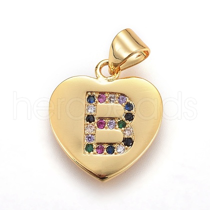 Brass Micro Pave Cubic Zirconia Pendants ZIRC-F093-57G-B-1