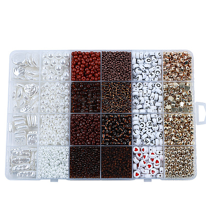 DIY 24 Style Acrylic & ABS Beads Jewelry Making Finding Kit DIY-NB0012-02C-1