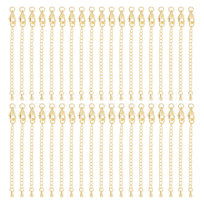 Unicraftale 24 Sets Long-Lasting Plated Brass Chain Extender KK-UN0002-51-1