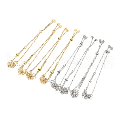   8Pcs 2 Style Adjustable 304 Stainless Steel Slider Bracelet Making AJEW-PH0011-83-1
