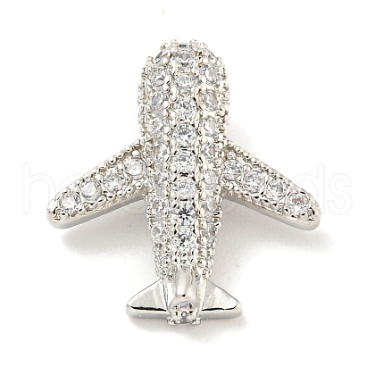 Rack Plating Brass Micro Pave Clear Cubic Zirconia Pendants KK-B093-27P-1