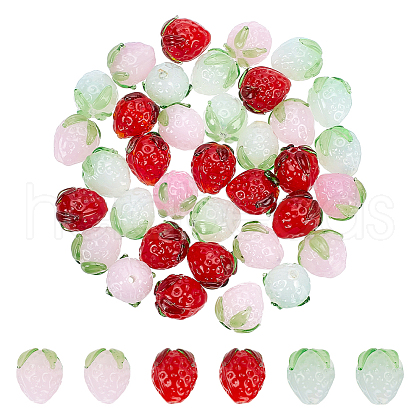  36Pcs 3 Colors Handmade Lampwork Beads LAMP-NB0002-04-1