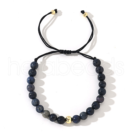 Natural Sodalite Round Beads Braided Bead Bracelets ZJ4066-7-1