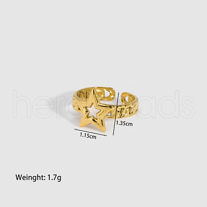 Elegant European and American Stainless Steel Cuff Ring for Women NZ5759-5-1