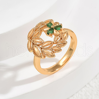 Brass Pave Cubic Zirconia Finger Rings for Women SB6672-13-1