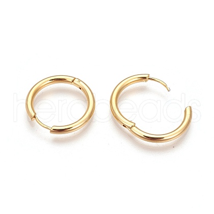 Ion Plating(IP) 304 Stainless Steel Hoop Earrings EJEW-P177-G-06A-1