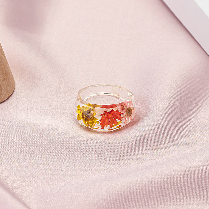 Dried Flower Clear Resin Finger Rings FS-WGF6920-03-1